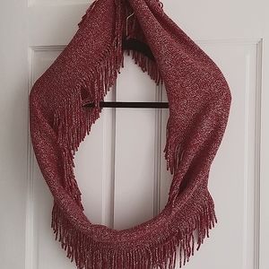 Add sparkle w/infinity scarf metallic silver